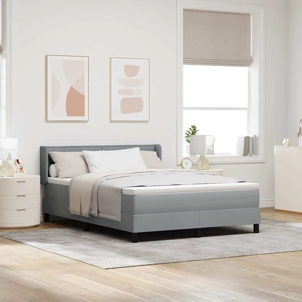 Letto a molle con testiera Grigio chiaro 200 x 160 cm Tessuto 3341048