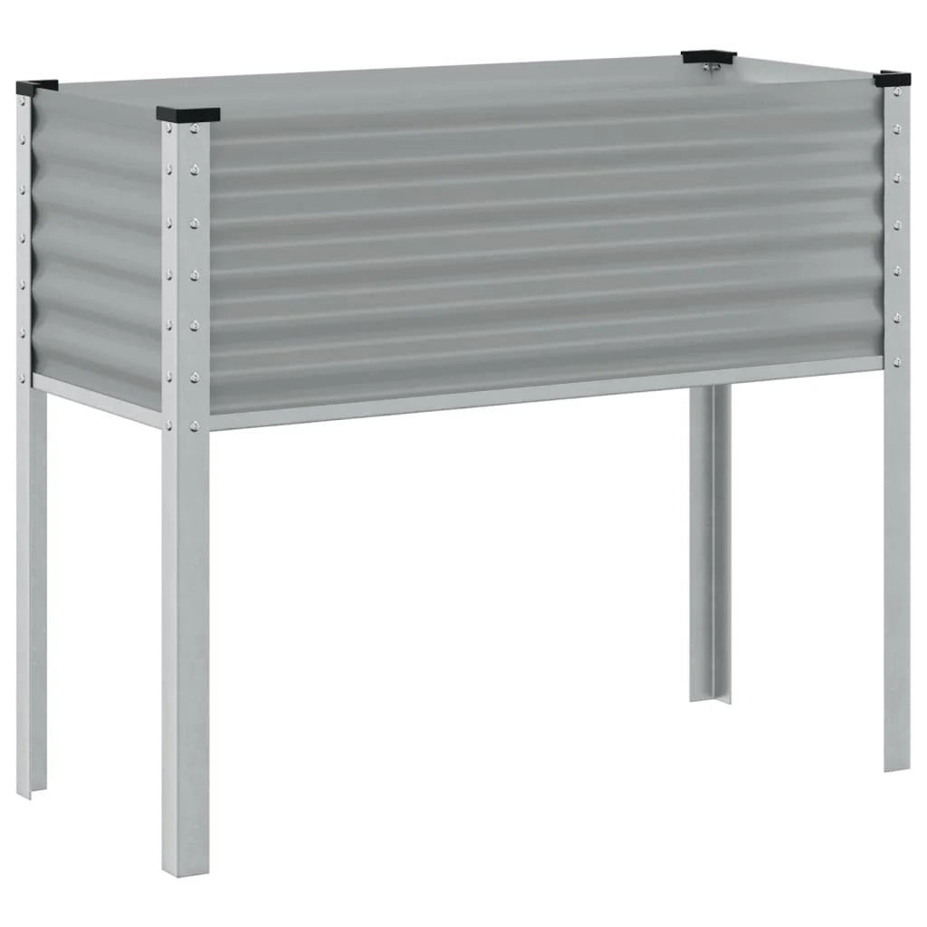 Fioriera rialzata per piante e fiori terrazza giardino 100 x 41 x 90 cm acciaio grigio 02_0037272