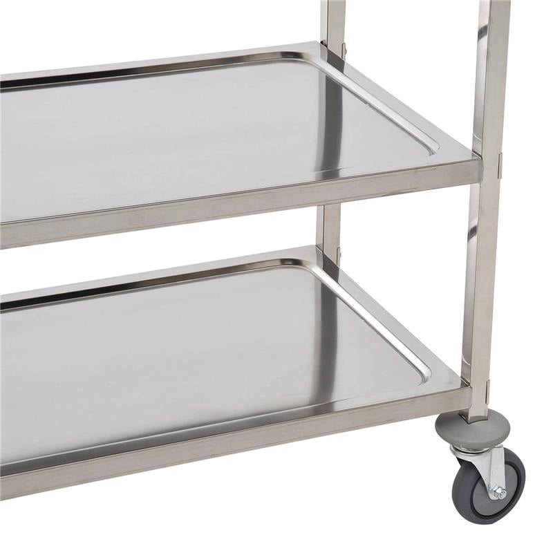 CARRELLO CUCINA PORTAVIVANDE CON RUOTE SCAFFALE CUCINA 3 RIPIANI IN ACCIAIO INOX 85X45X90CM