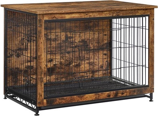 Recinzione per cani – Panchina – Resistenza extra – Struttura in legno/Metallo – Marrone