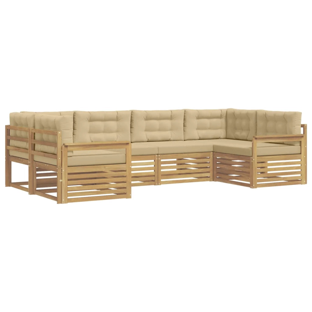 Set di divani da esterno 6 pz Bianco e Beige 3391033
