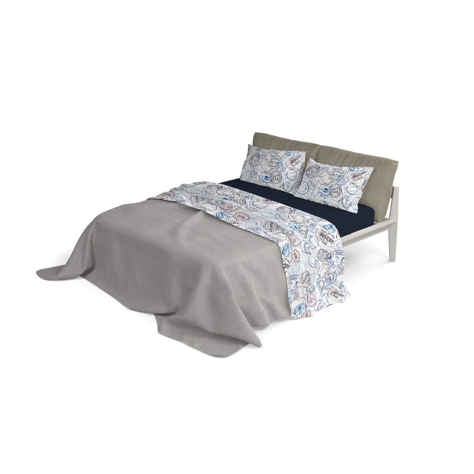 Set Lenzuola Singolo Sopra Sotto e Federe in Microfibra Travel Life