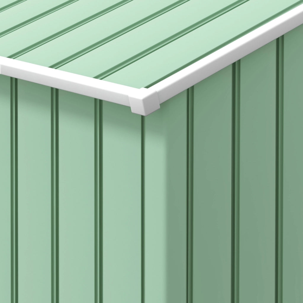 Casetta da giardino in acciaio con porte scorrevoli, 213x130x185 cm, verde
