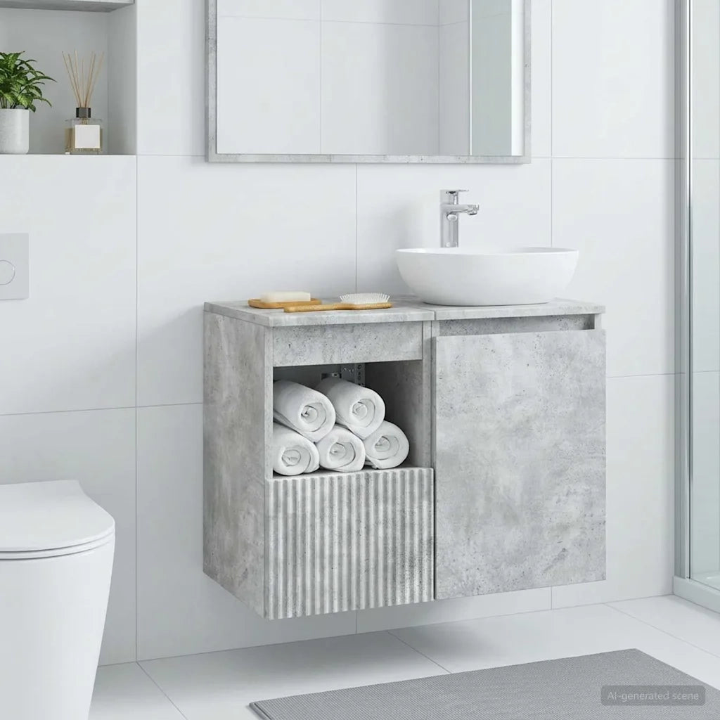 Mobile da Bagno Grigio Cemento 30 x 35 x 50 cm 890485