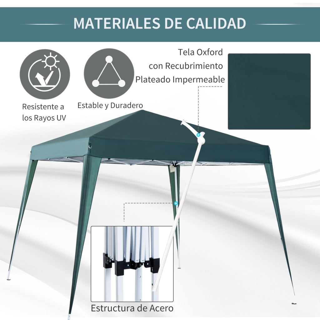 Gazebo Pieghevole per Giardino ¨C zephmum ¨C Verde 240x240 cm