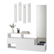 Ofel, Mobile da Ingresso Specchio Incluso, 137x35x55h cm Bianco