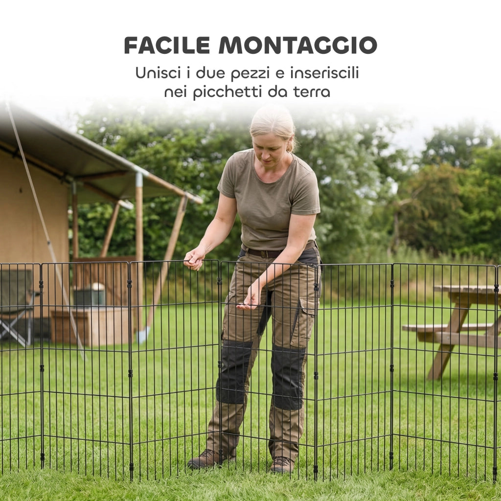 Recinzione per Cani Pieghevole in Metallo ¨C zephmum ¨C 50x80 cm Nero