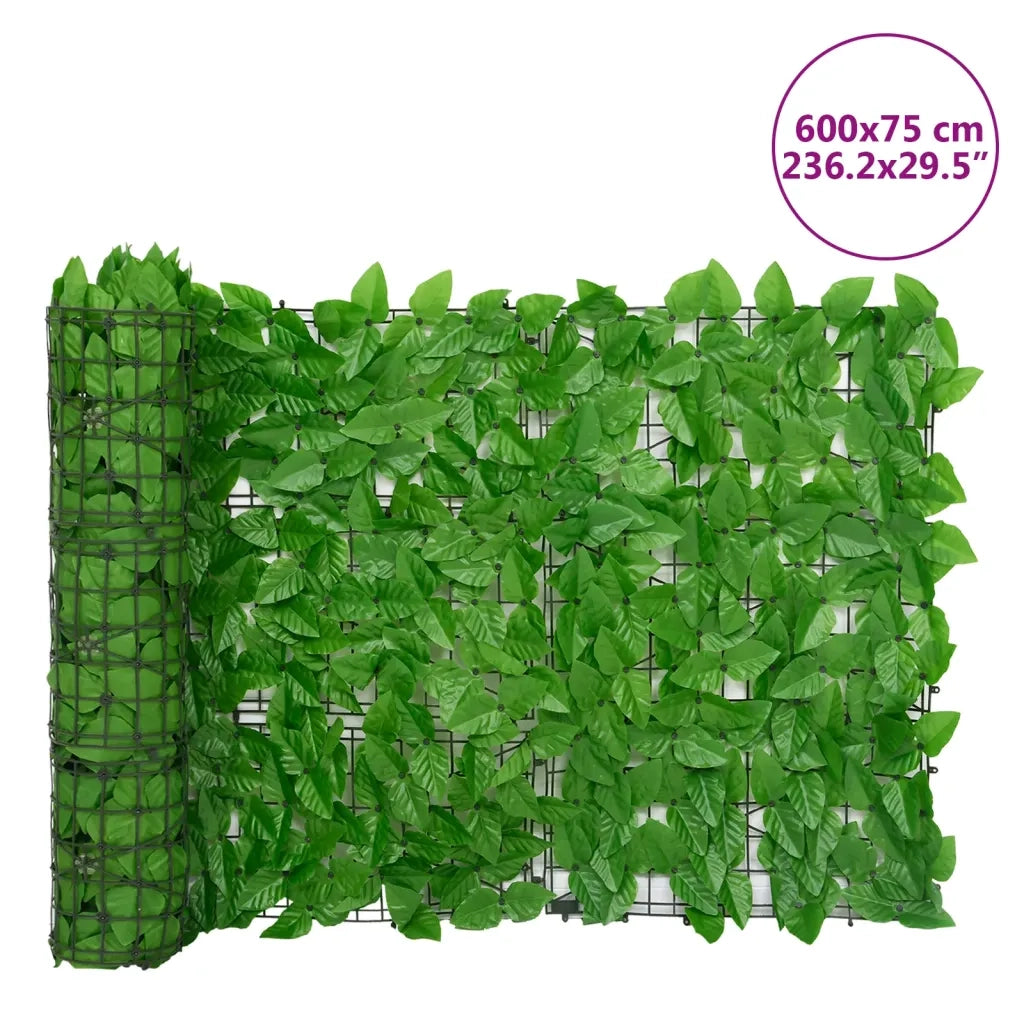 Schermo Privacy da Balcone con Foglie-Pannello per balcone Verde 600x75 cm