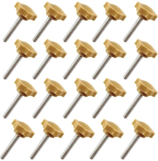 Viti a manubrio 20 pezzi - M8 x 30 - Resistenti alla corrosione - Inossidabili - Acciaio al carbonio - Facili da installare - Manubrio a mano