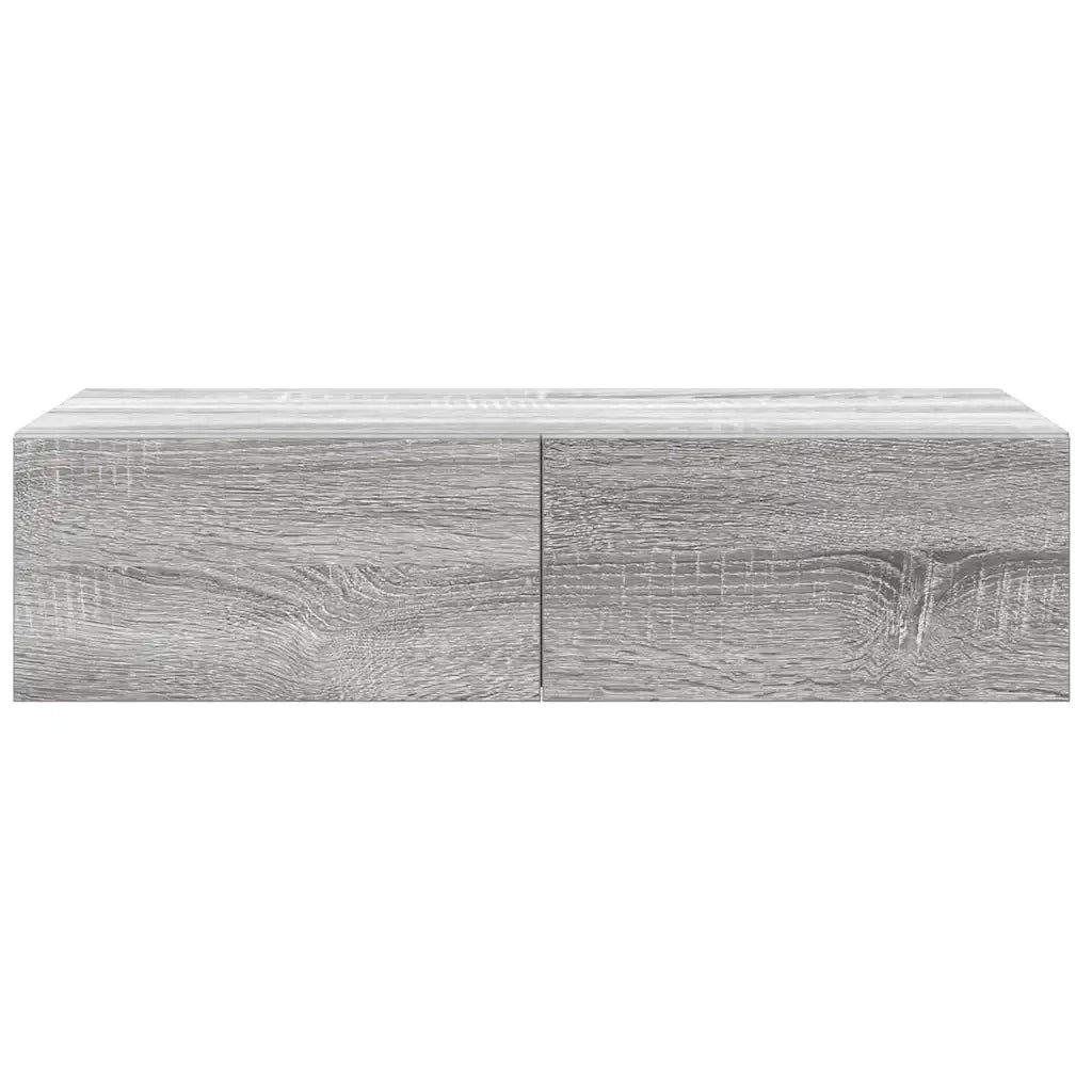 Scaffale a Parete con Cassetti Grigio 60x26,5x15 cm Truciolato 859973