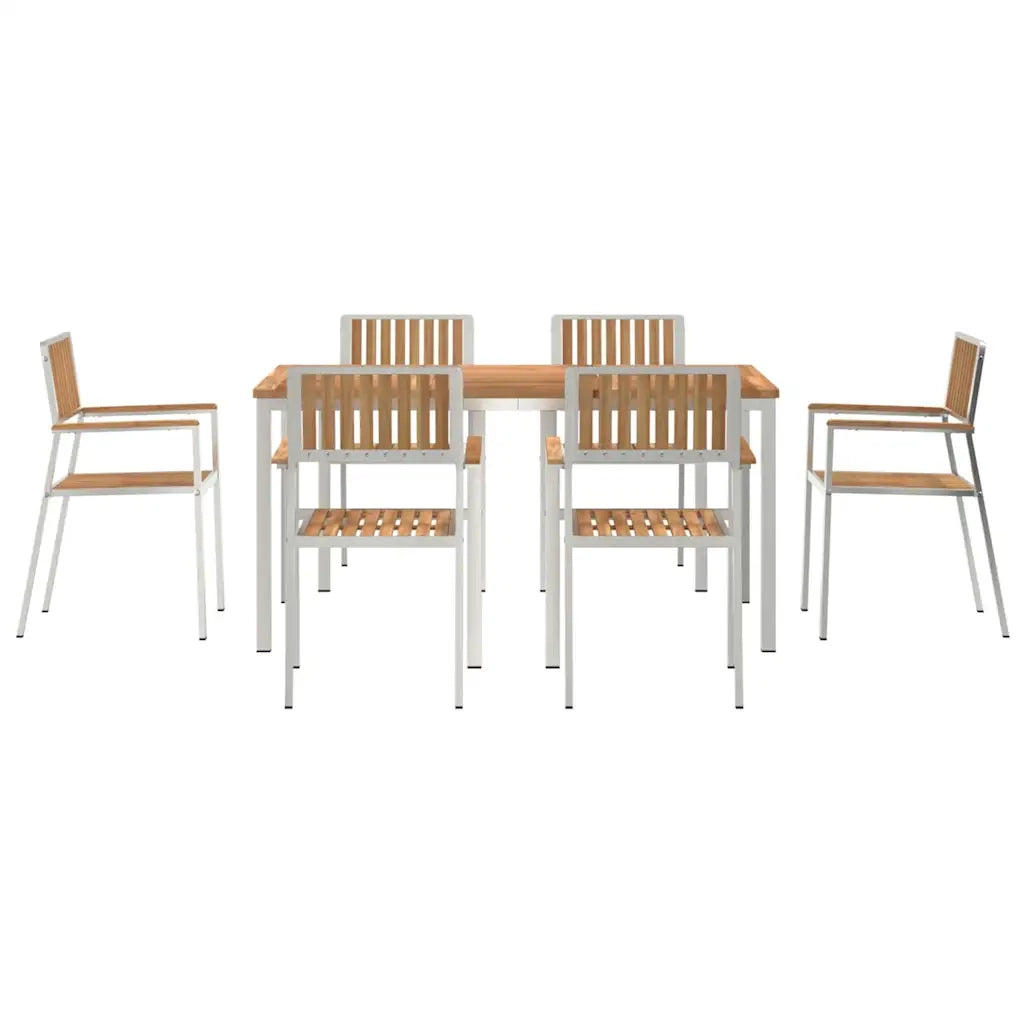 Set da pranzo per esterni 7 pcs Marrone Legno di teak solido 3334800