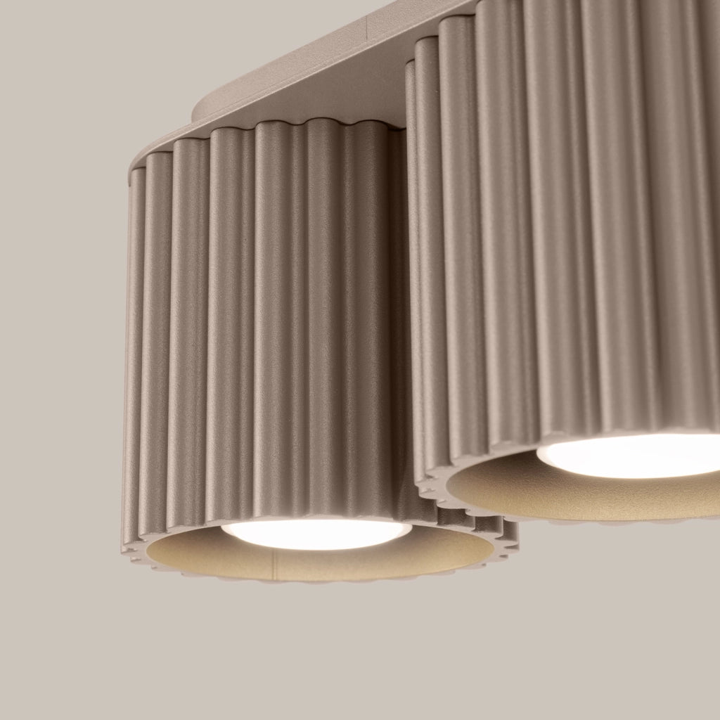 Plafoniera ovale moderna taupe 21cm 2xGU10 VISTAO Pure