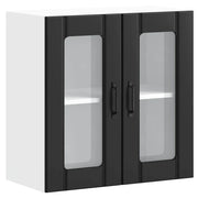 Pensile da cucina dal design moderno con spazio di archiviazione ottimizzato 60 x 31 x 60 cm in legno nero 02_0050223