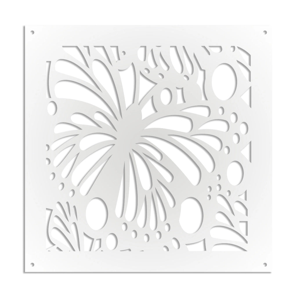 BUTTERFLY - Pannello in PVC traforato - Parasole Colore: bianco, Misura: 48x48 cm