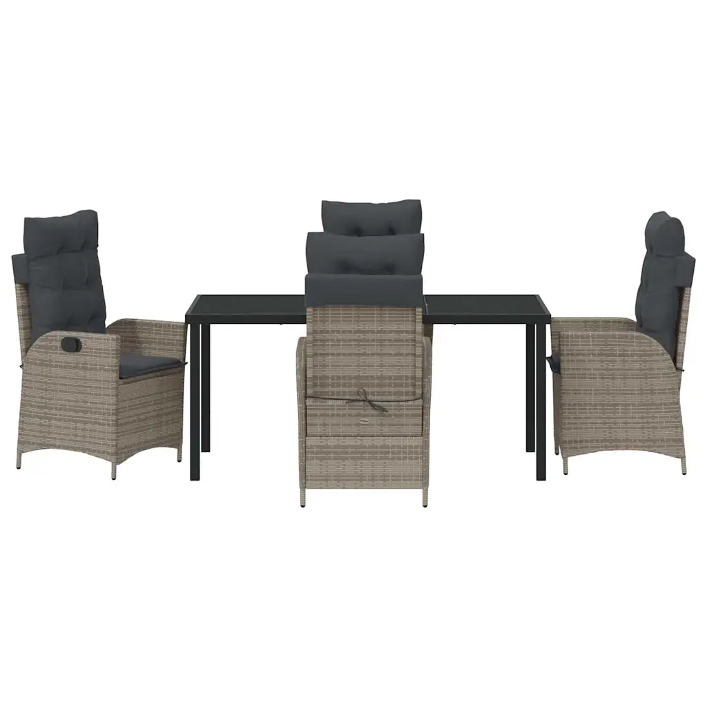 Set da Pranzo per Giardino con cuscino 5 pcs Grigio polyrattan 3380501