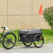 Carrello portapacchi 2 in 1 per bicicletta e uso manuale, nero, struttura in acciaio, portata massima 40 kg, 130 x 64 x 64/103 cm
