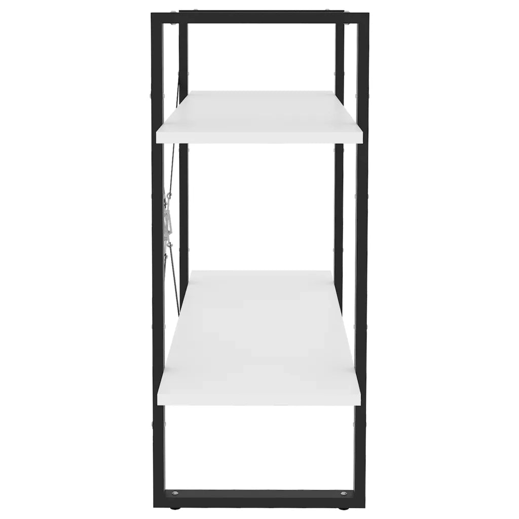 Libreria a 2 Ripiani-Scaffale per Libri-Mobile di Stoccaggio Bianca 80x30x70 cm in Legno Multistrato