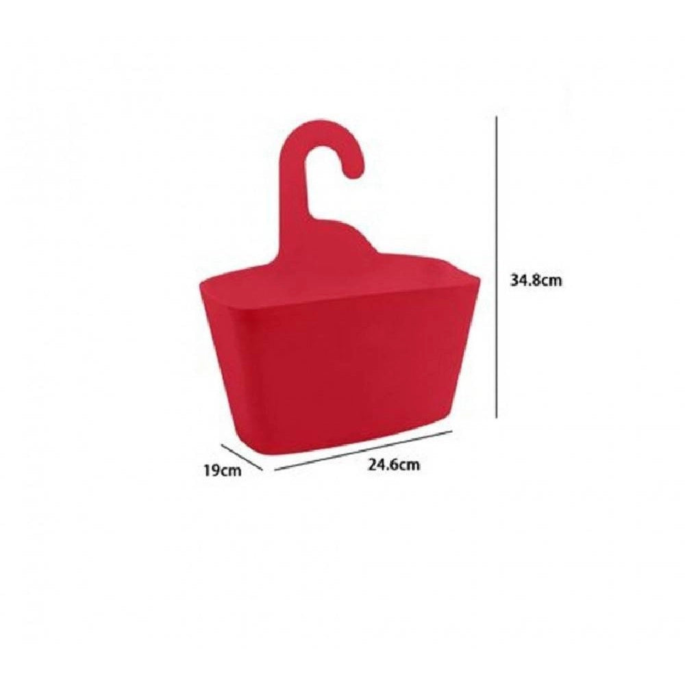 Trade Shop - Cestino Porta Oggetti Appendere Organizer Rettangolare Impermeabile Rosso 69909 -