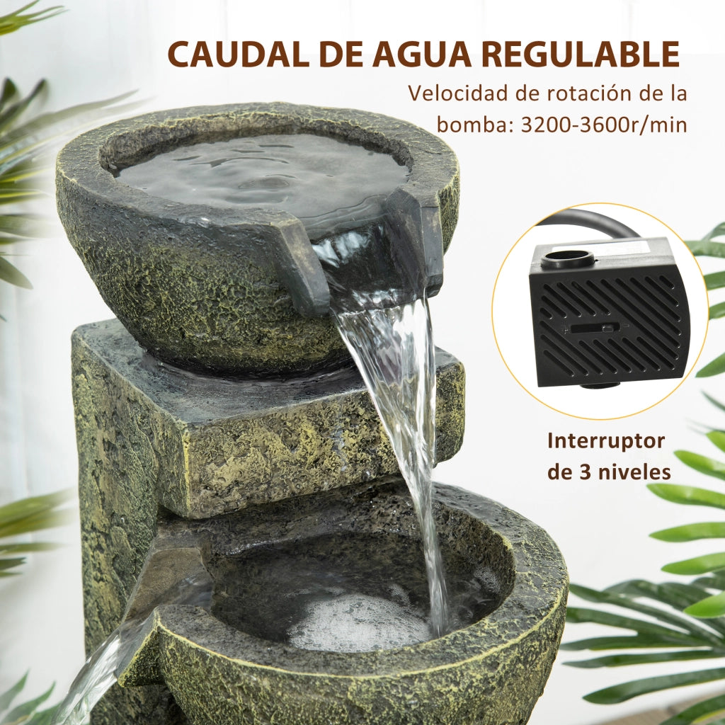 Fontana a Cascata 4 Livelli ¨C zephmum ¨C Multicolor 25x24x60 cm