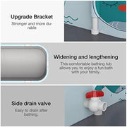 Badiera portatile pieghevole, grande vasca per la famiglia SPA, vasca di assorbimento, zona doccia, vasca per adulti ecocompatibile (140 cm)