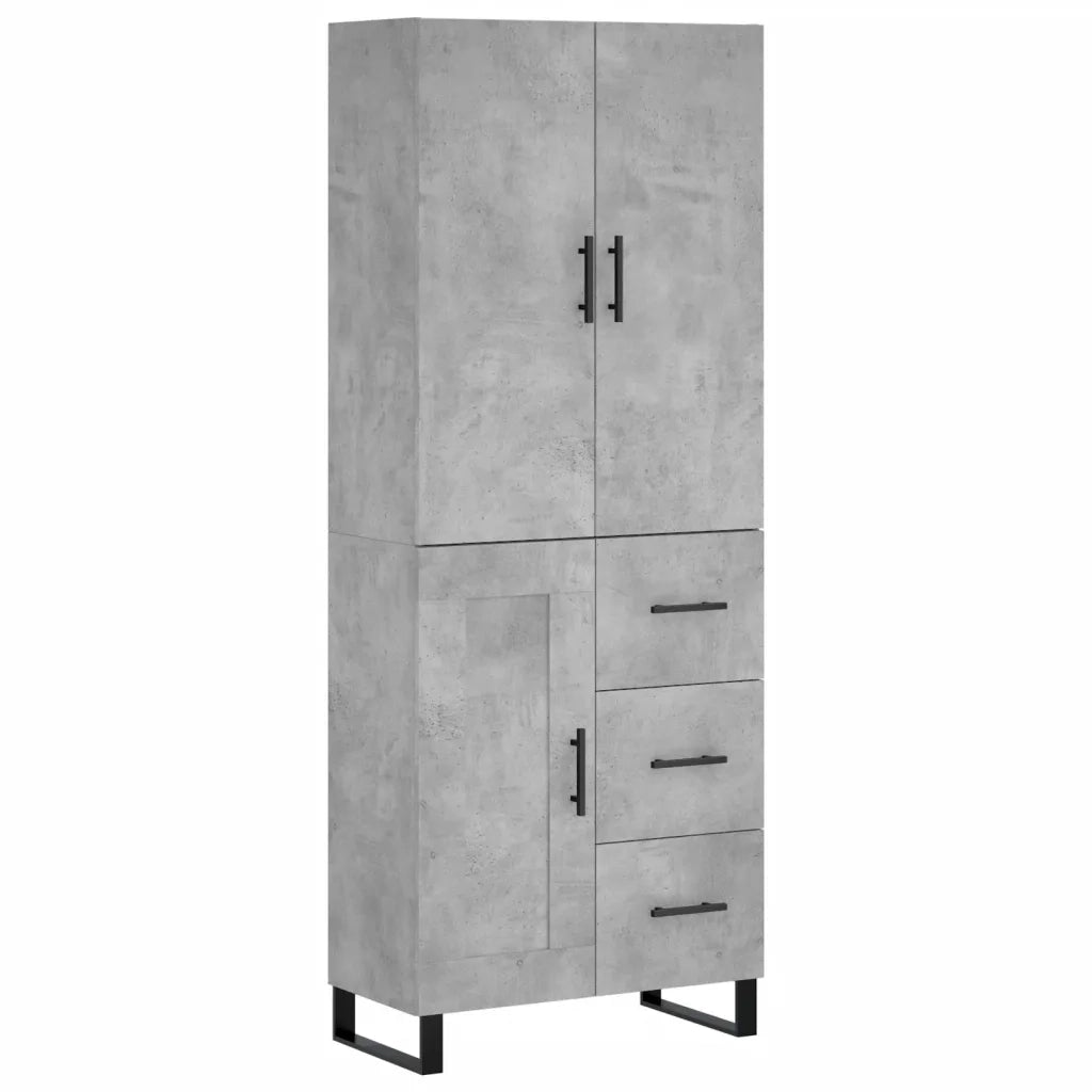 Credenza | Madia | Buffet da pranzo | Armadio da pranzo Grigio Cemento 69,5x34x180 cm in Legno Multistrato