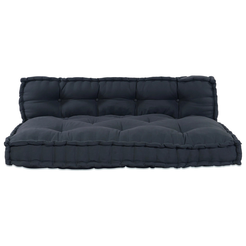 Cuscino per Divano a Pallet con Supporto Lombare in Tessuto Antracite