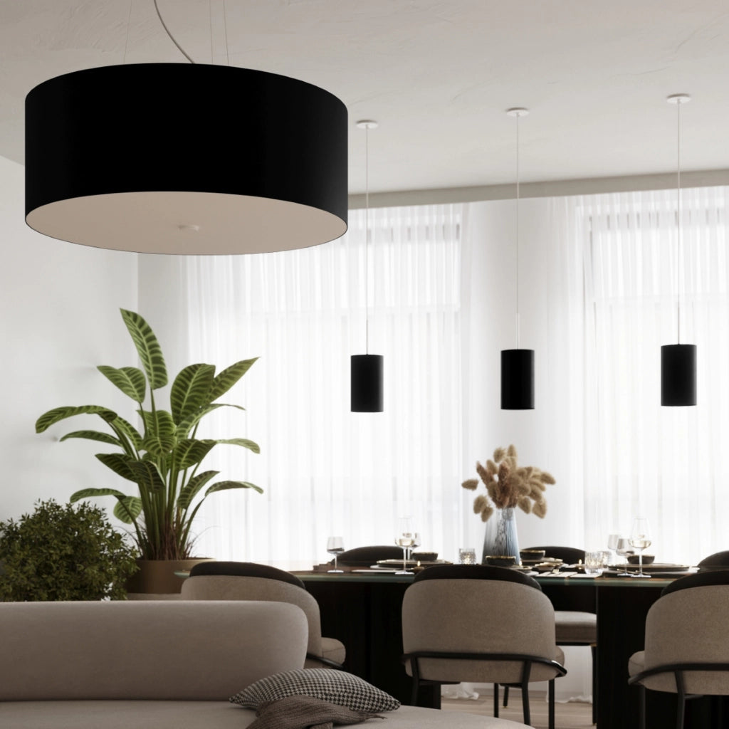 Lampada a sospensione nera Ø50 DUETTO Pure Lume 5xE27