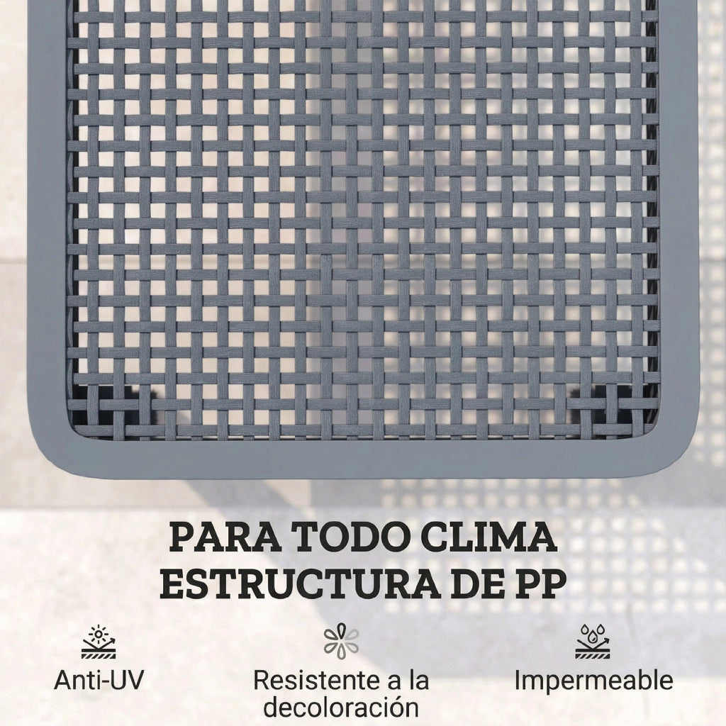Poltrona Reclinabile da Giardino ¨C Zephmum ¨C Grigio 191x55x35,5 cm