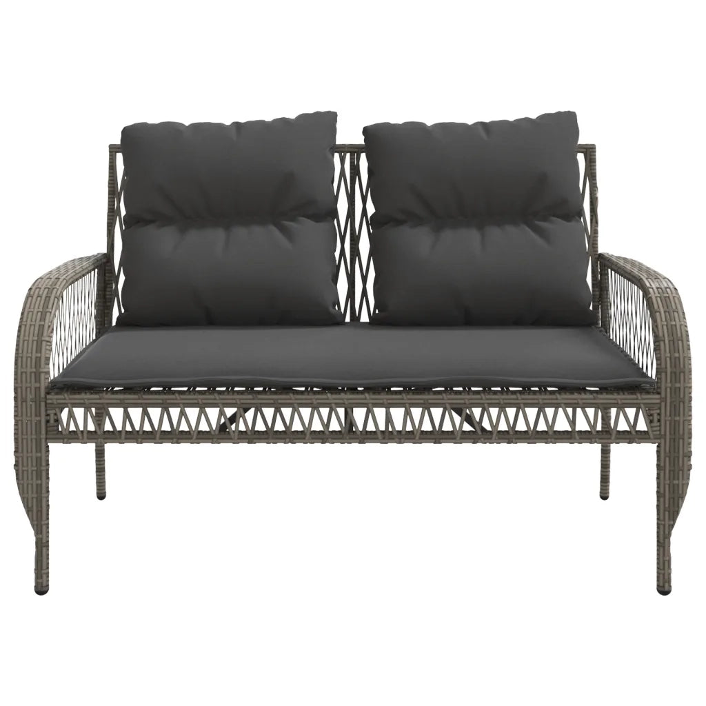 Set Divani da Giardino 4 pz con Cuscini in Polyrattan Grigio 368729