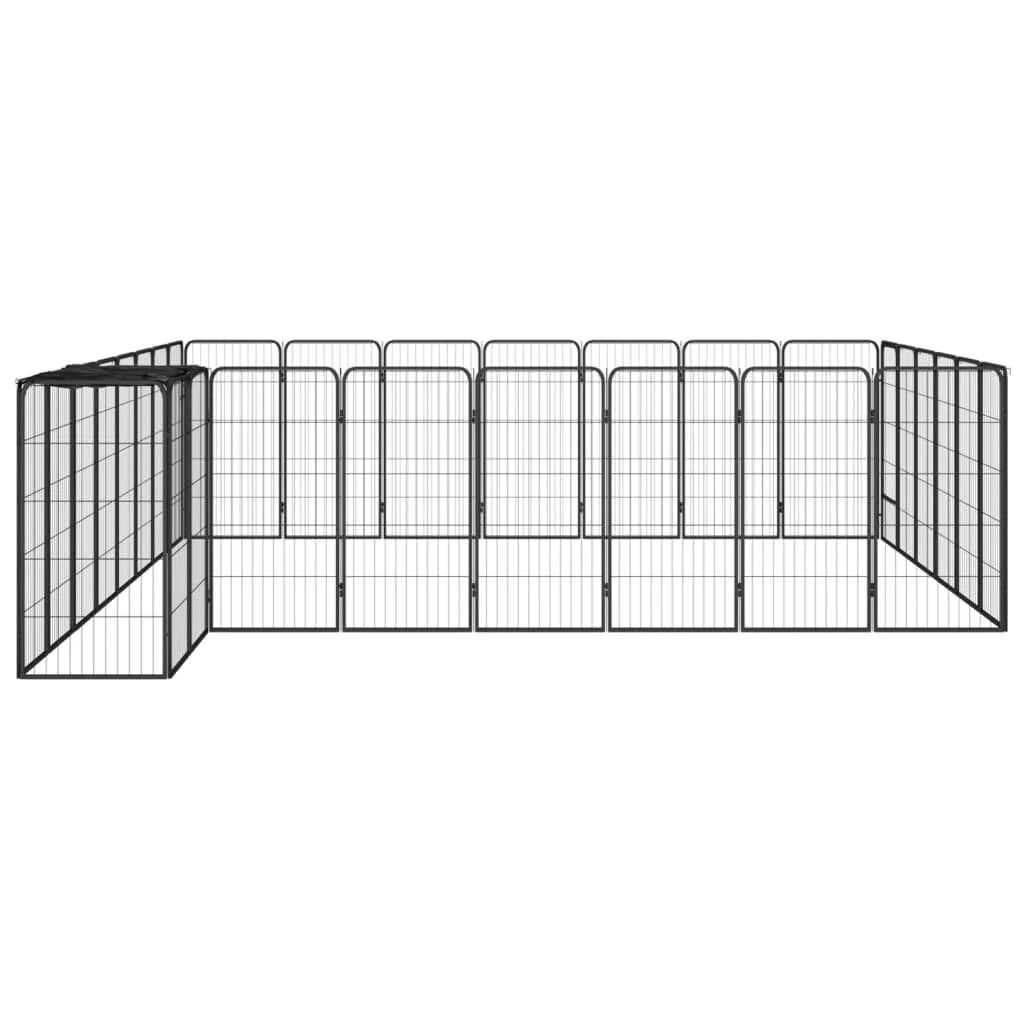 Recinto per cani con 30 pannelli 50 x 100 cm acciaio verniciato a polvere nero 02_0043627