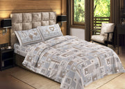 Sacco Copripiumino Piumone Letto In 100% Cotone Made Italy Vari Disegni RP - 1 Piazza - Aprica Beige