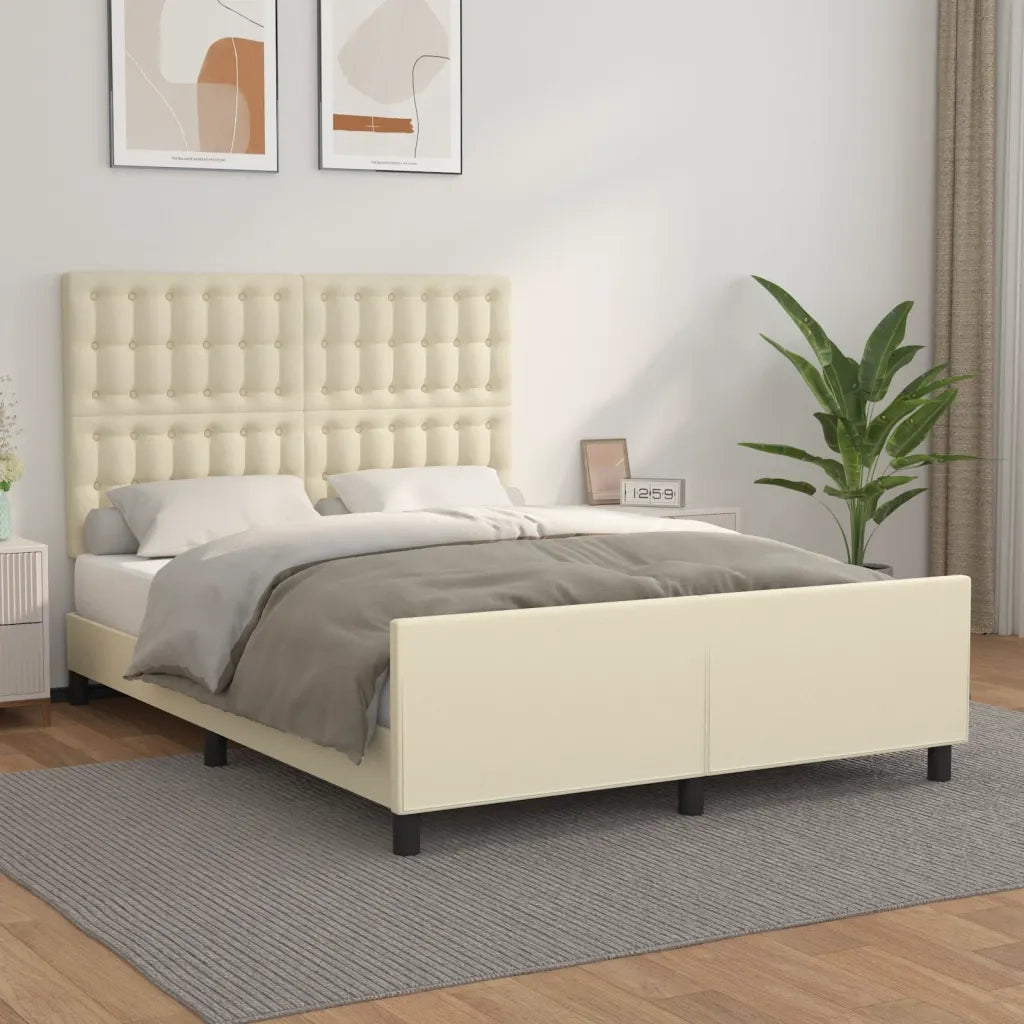 Giroletto con Testiera Crema 140x190 cm in Similpelle cod mxl 58367