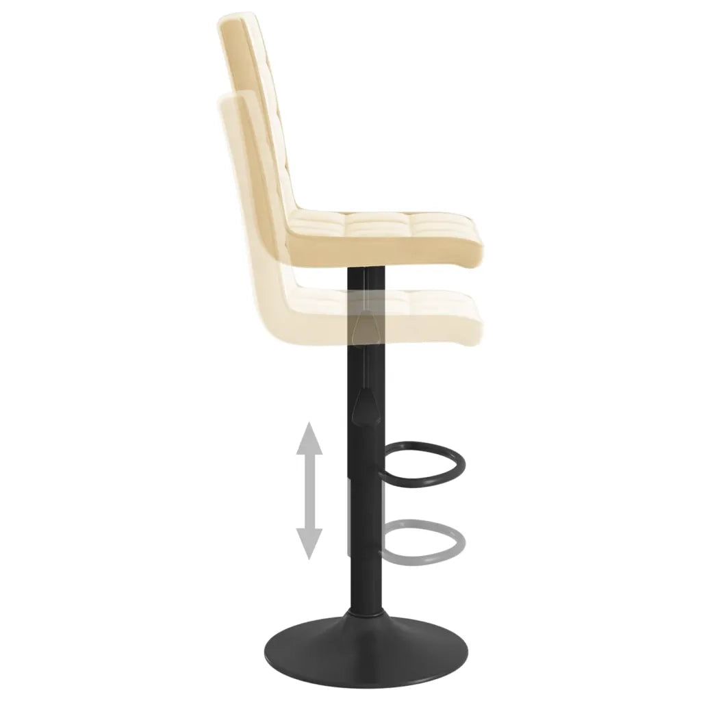 Sgabelli da Bar 2 pz Crema in Velluto 335762