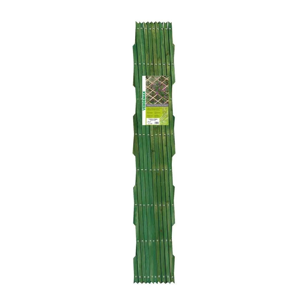 Traliccio Estensibile in Legno per Piante Rampicanti Verdemax Formato: 2 x 1 Mt Verde