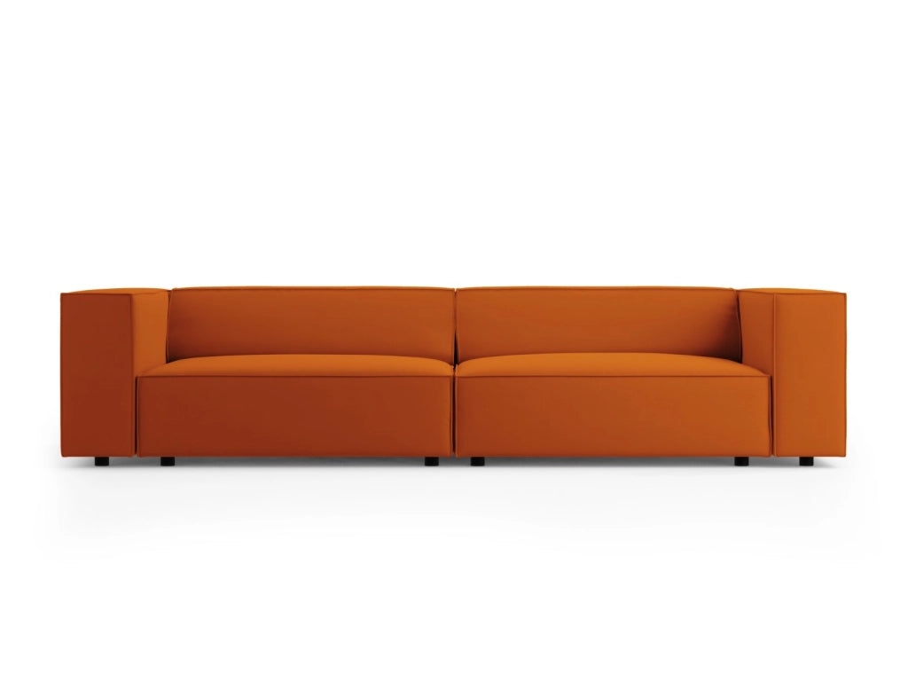 Cosmopolitan Design - Divano "Arendal" 4 posti in velluto terracotta 