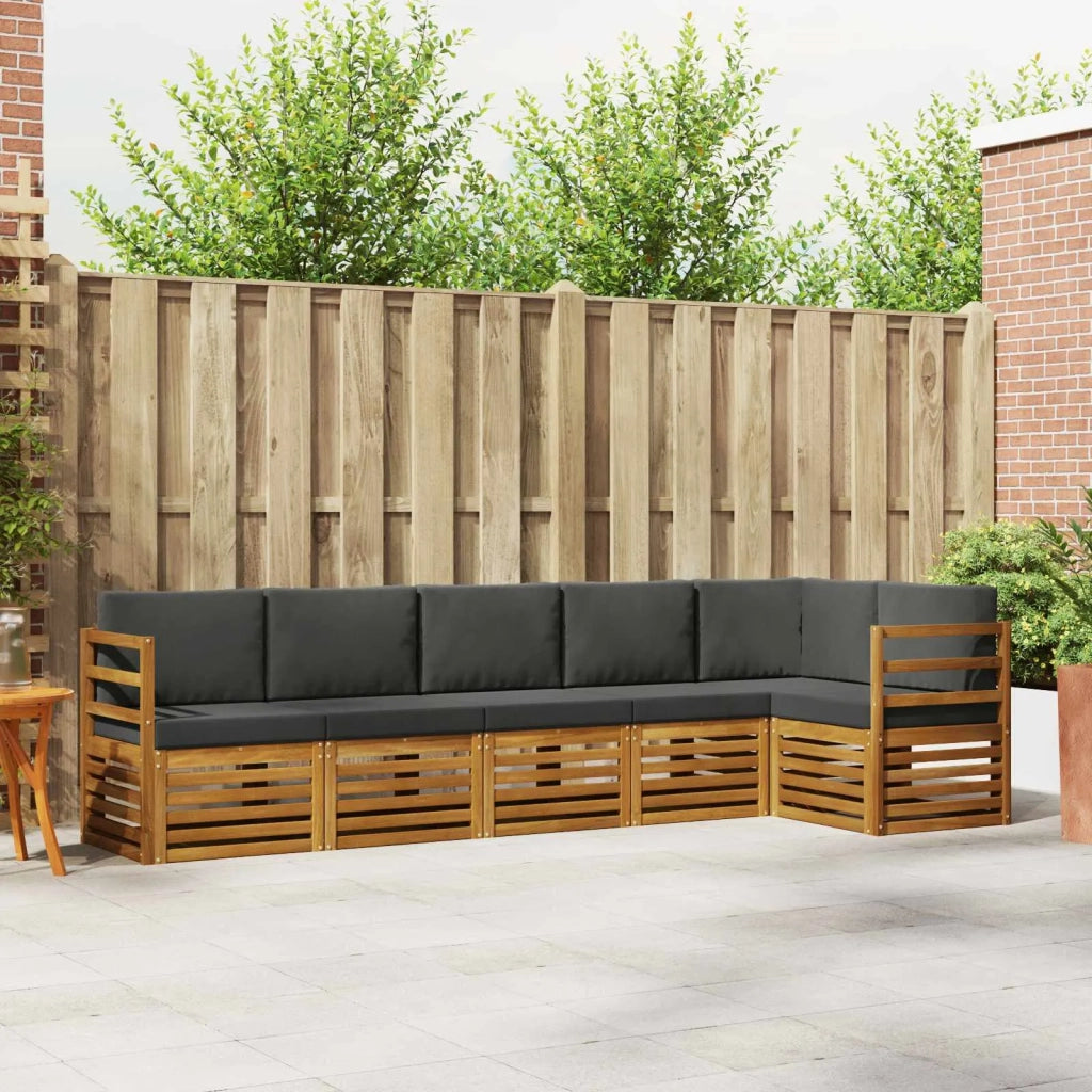 Set divano sezionale con cuscino 6 pcs Naturale e Antracite 3374872