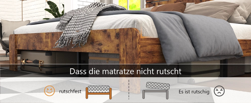 Letto Matrimoniale in Legno con Testiera Alta ¨C MINIMAL ¨C 140x200