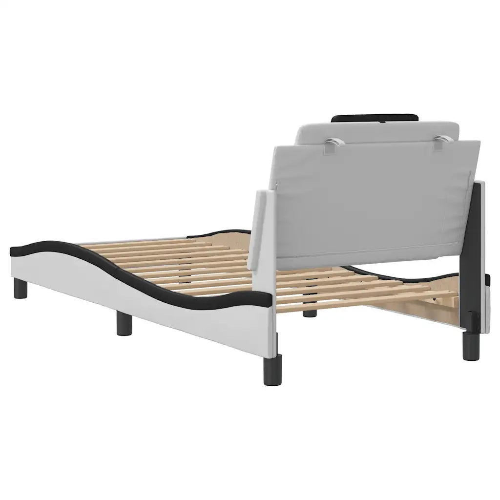 Giroletto Viana senza Materasso Nero e Bianco 90x190 cm in Similpelle 3208067