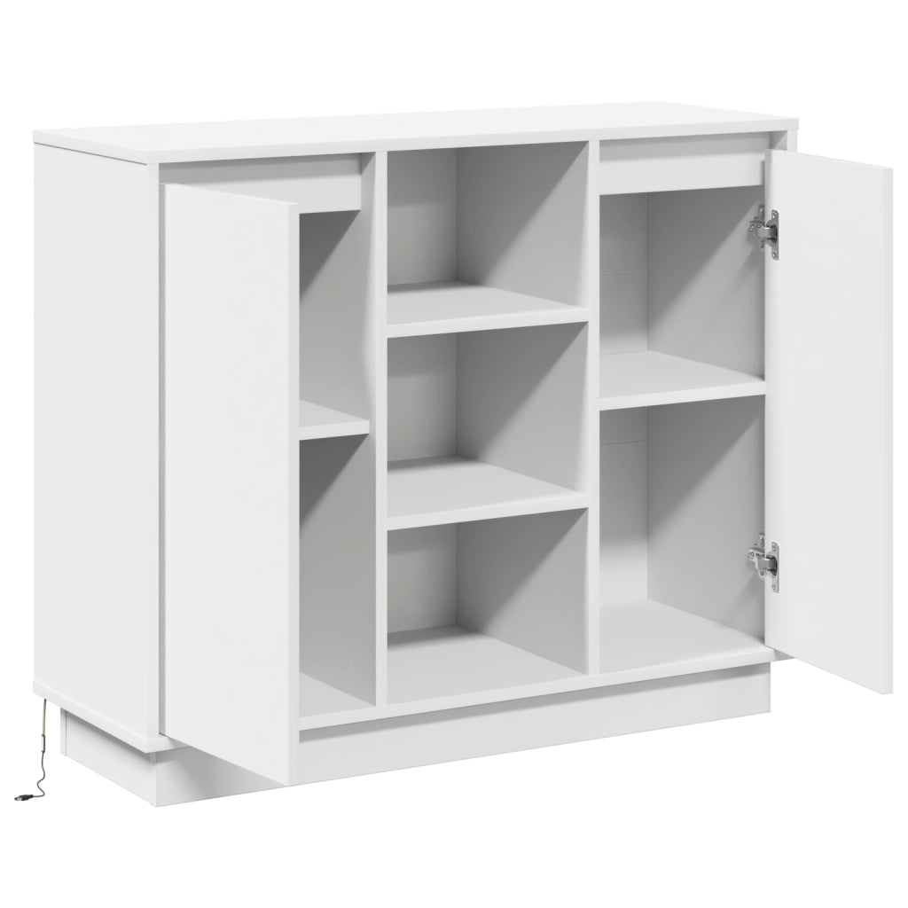Mobile con LED Bianco 90x32x75 cm Legno Ingegnerizzato