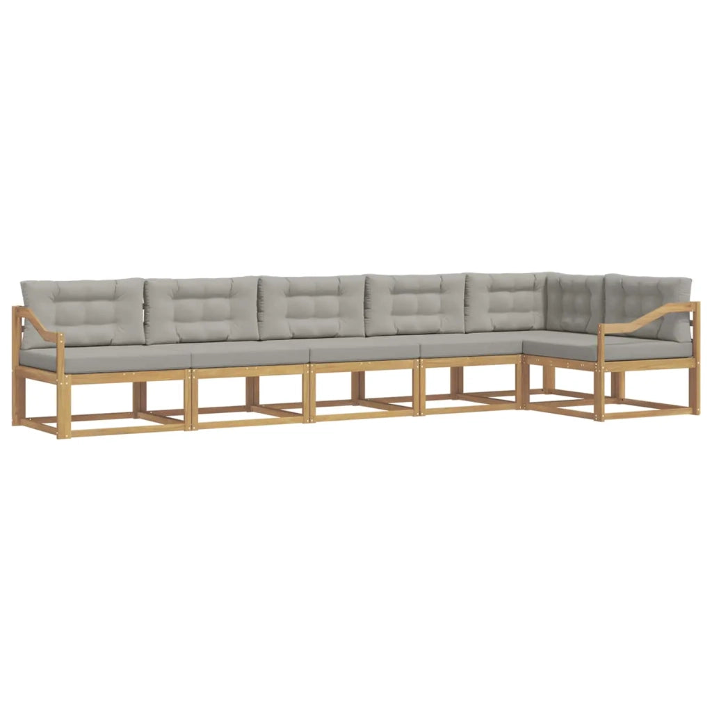 Set di divani da esterno 4 pz Bianco e Grigio Chiaro Poliestere 3386530