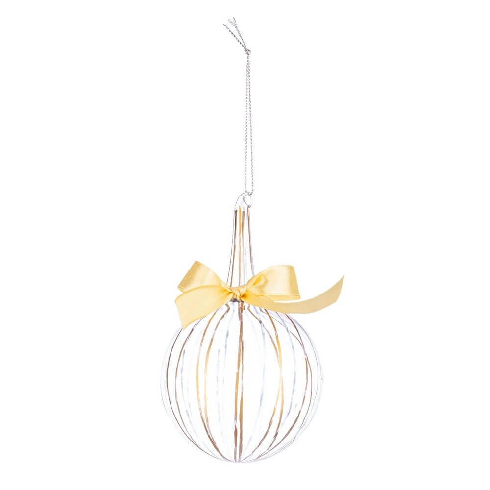 Sfera Verticale Stripe Trasparente Oro-Nero Dimensioni D80 x H13cm (6 Pezzi)