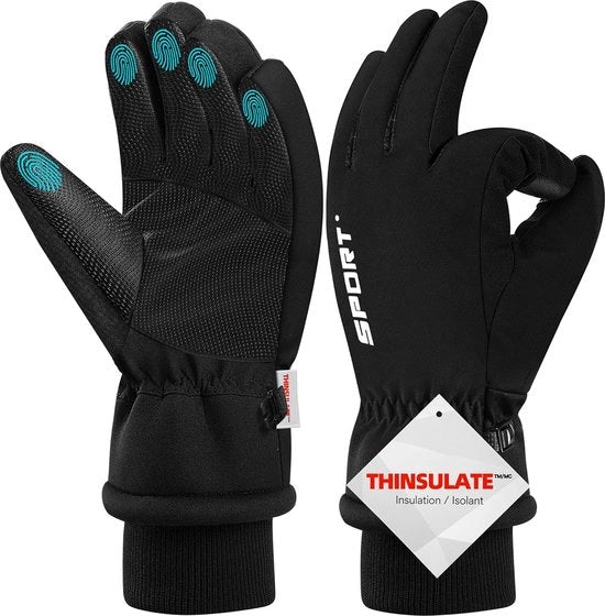 Manici invernali impermeabili, guanti da sci per uomo e donna, guanti con touchscreen, guanti da mountain bike Thinsulate per corsa, sci, escursioni, motociclismo