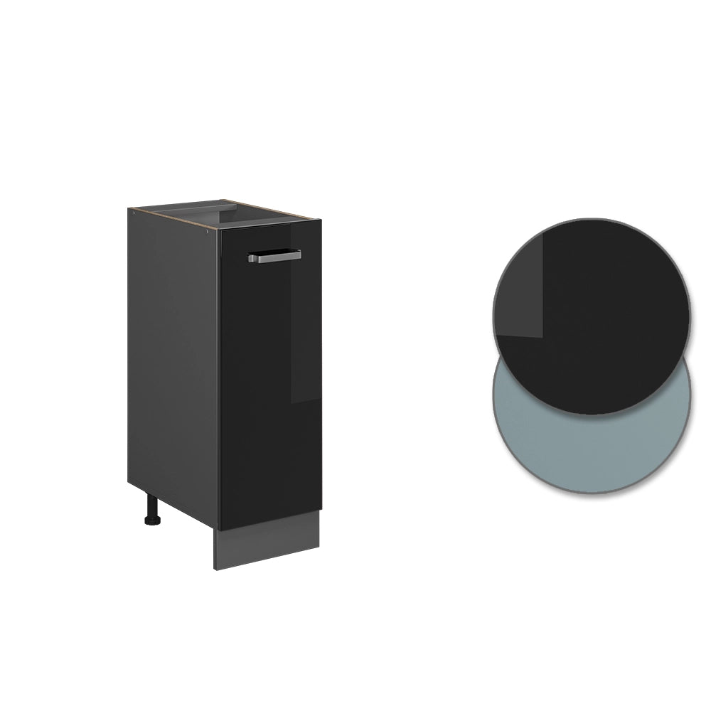 Armadio cucina dispensa alto R-Line Nero lucido/Antracite 30 cm, PL Rovere Vicco