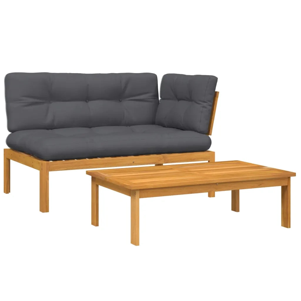 vidaXL Set Divano Pallet da Giardino 2 pz con Cuscini Massello Acacia