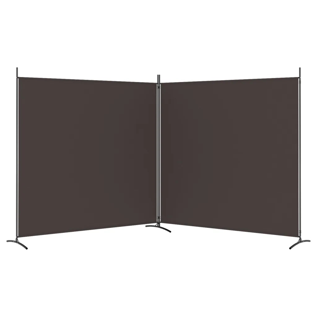 Divisorio a 2 Pannelli Marrone 348x180 cm in Tessuto 350275