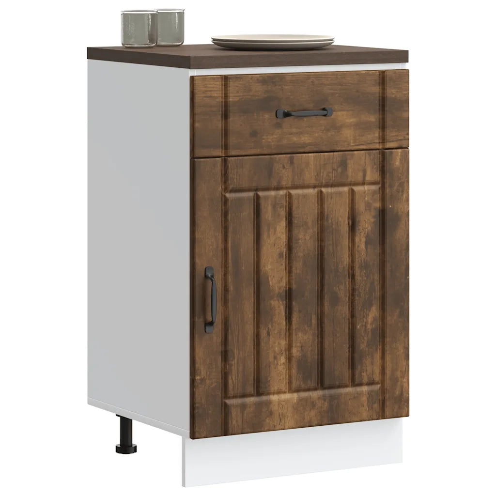 Base da Cucina Lucca Rovere Fumo in Legno Multistrato 853722