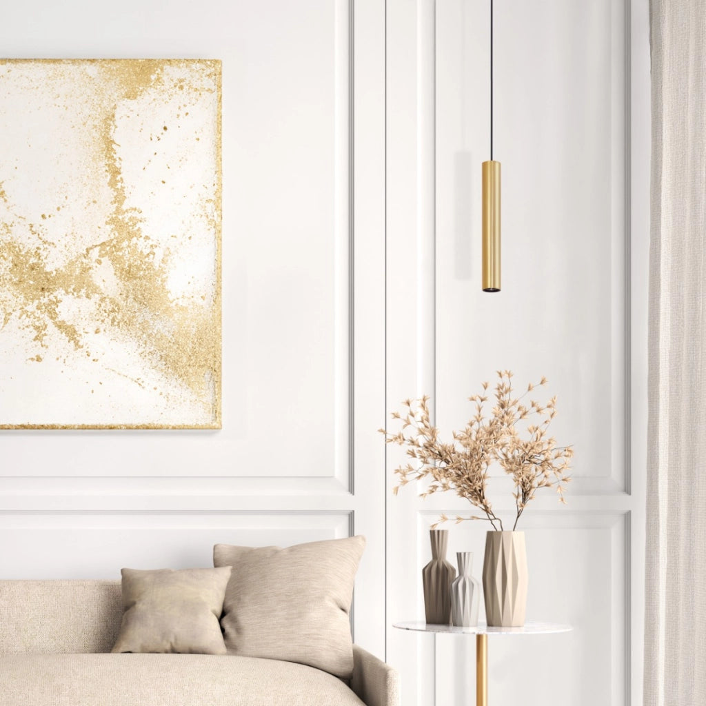 Lampada sospensione Lungomare oro/nero Ø10cm GU10 Polux