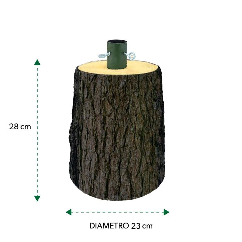 BASE PER ALBERO DI NATALE TRONCO REALISTICO DIAMETRO CM.23X28H PER ALBERI DA 120/150 CM CON KIT DI FISSAGGIO