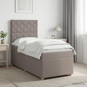 Letto box spring con materasso Tortora 90 x 190 cm Tessuto 3455249