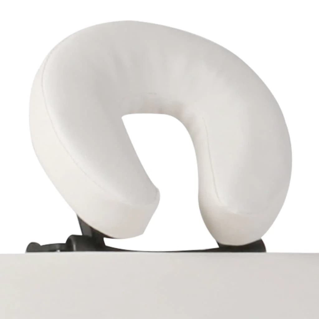 Lettino da massaggio pieghevole a 4 zone con struttura in acciaio inox bianco crema 02_0001877